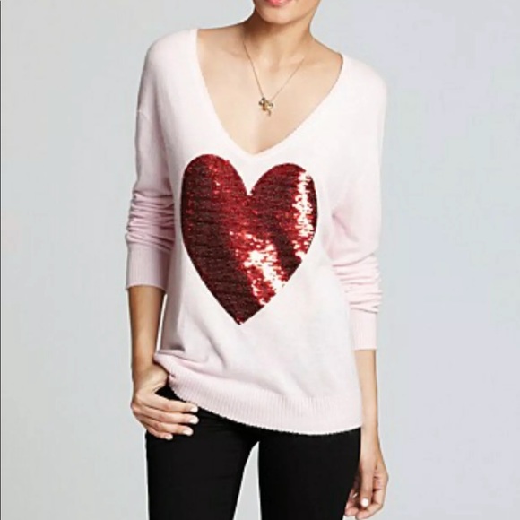 Wild Fox 🦊 Sequin Heart Sky Blue Sweater (Soft) - Picture 9 of 9